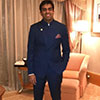 Parth Jindal in Blue suit by Arjun Kilachand